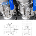 DICO 3PC Válvula de esfera de flange flutuante de API